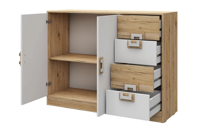 Lipasto Hermanboda 120x40x93 cm - Beige/Valkoinen - Säilytys - Säilytyskalusteet - Lipasto