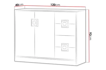 Lipasto Hermanboda 120x40x93 cm - Beige/Valkoinen - Säilytys - Säilytyskalusteet - Lipasto