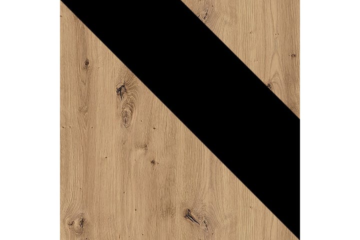 Lipasto Ines 40x135 cm - Tammi/Musta - Eteisen säilytys - Lipasto