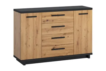 Lipasto Ines 40x135 cm - Tammi/Musta - Säilytys - Säilytyskalusteet - Lipasto