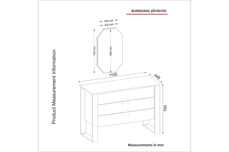 Lipasto Jospeh + Peili - Säilytys - Säilytyskalusteet - Lipasto