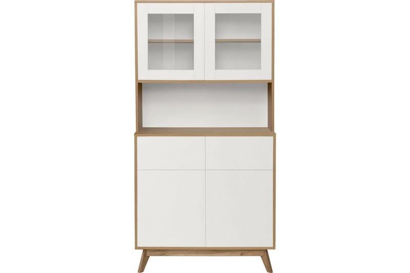 Lipasto Junip yläkaapilla - Valkoinen/Ruskea - Säilytys - Säilytyskalusteet - Lipasto