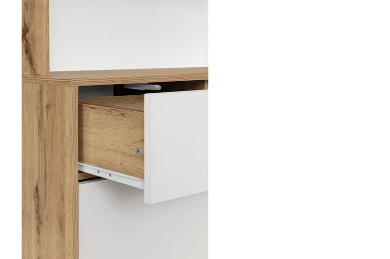 Lipasto Junip yläkaapilla - Valkoinen/Ruskea - Säilytys - Säilytyskalusteet - Lipasto