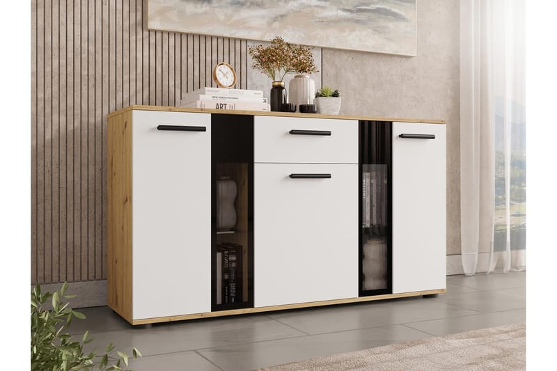 Lipasto Leagreen 140 cm - Puu/Luonnonväri/Valkoinen - Säilytys - Säilytyskalusteet - Lipasto