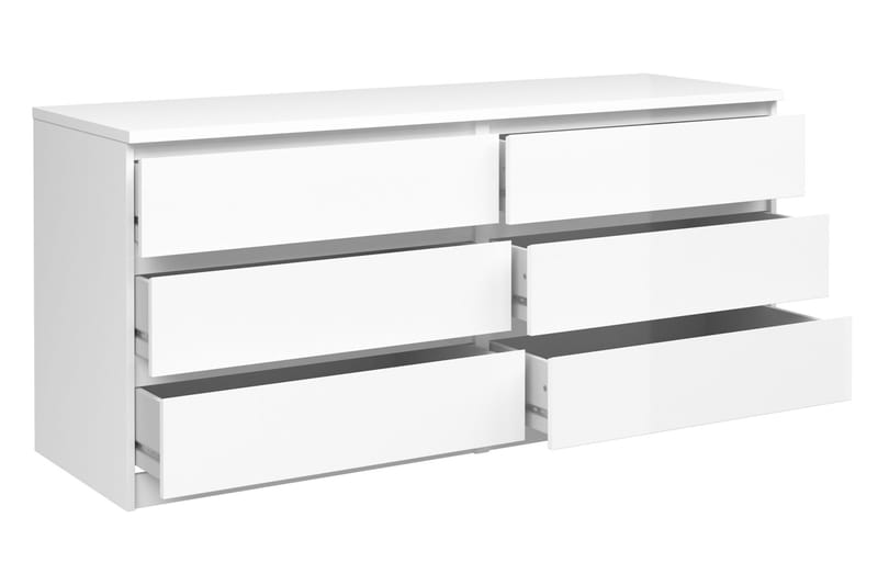 Lipasto Lerna 154 cm - Valkoinen/Korkeakiilto - Säilytys - Säilytyskalusteet - Lipasto