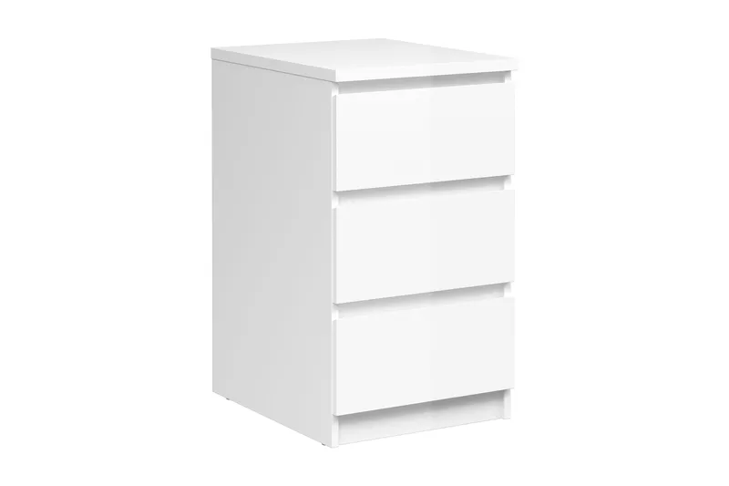 Lipasto Lerna 40 cm 3 laatikkoa, Valkoinen/Korkeakiilto