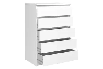 Lipasto Lerna 77 cm 5 laatikkoa - Valkoinen/Korkeakiilto - Säilytys - Säilytyskalusteet - Lipasto