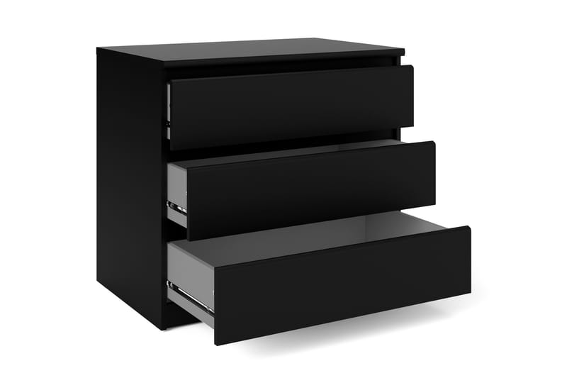 Lipasto Lerna 77 cm Suuri 3 laatikkoa - Mattamusta - Säilytys - Säilytyskalusteet - Lipasto