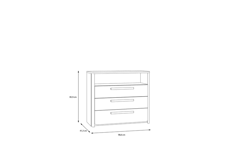 Lipasto Meris 41x99 cm - Harmaa/Ruskea - Säilytys - Säilytyskalusteet - Lipasto