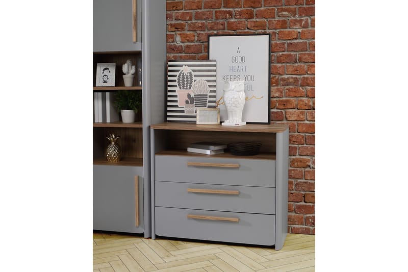 Lipasto Meris 41x99 cm - Harmaa/Ruskea - Säilytys - Säilytyskalusteet - Lipasto