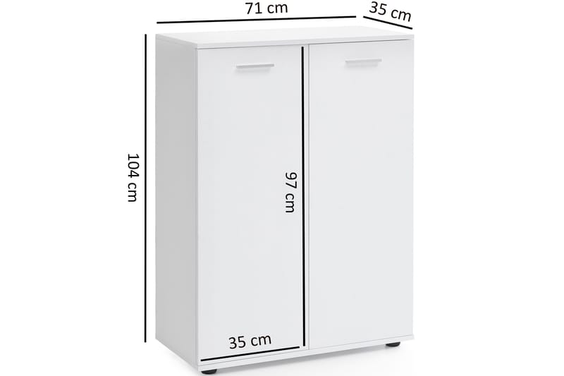 Lipasto Moorclose 71x35 cm - Valkoinen - Säilytys - Säilytyskalusteet - Lipasto