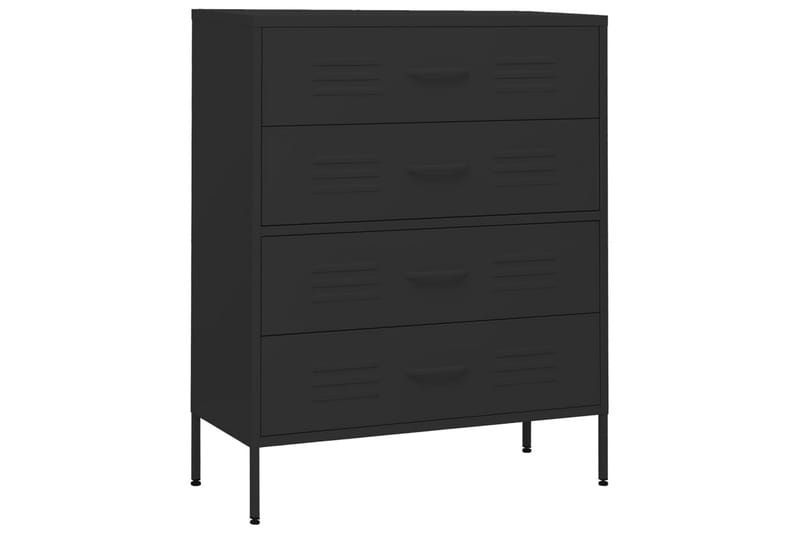 Lipasto musta 80x35x101,5 cm teräs - Säilytys - Säilytyskalusteet - Lipasto