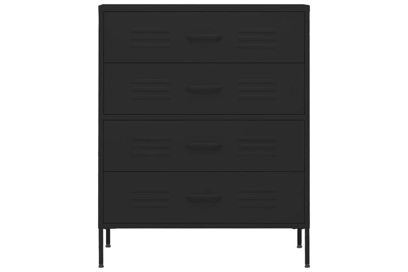 Lipasto musta 80x35x101,5 cm teräs - Säilytys - Säilytyskalusteet - Lipasto