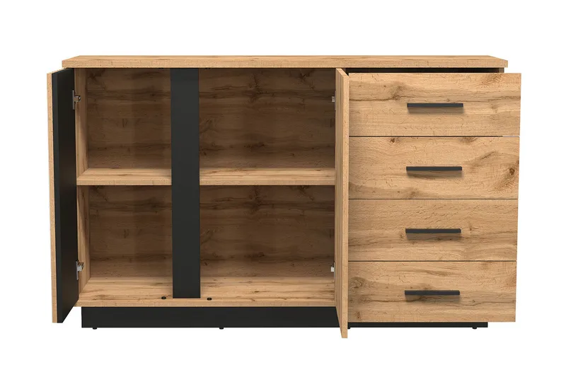 Lipasto - Musta/Tammi - Säilytys - Säilytyskalusteet - Lipasto