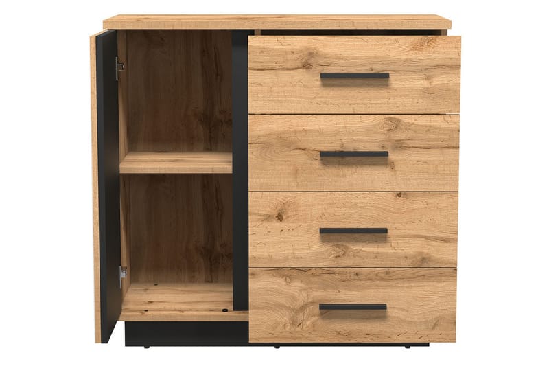 Lipasto - Musta/Tammi - Säilytys - Säilytyskalusteet - Lipasto