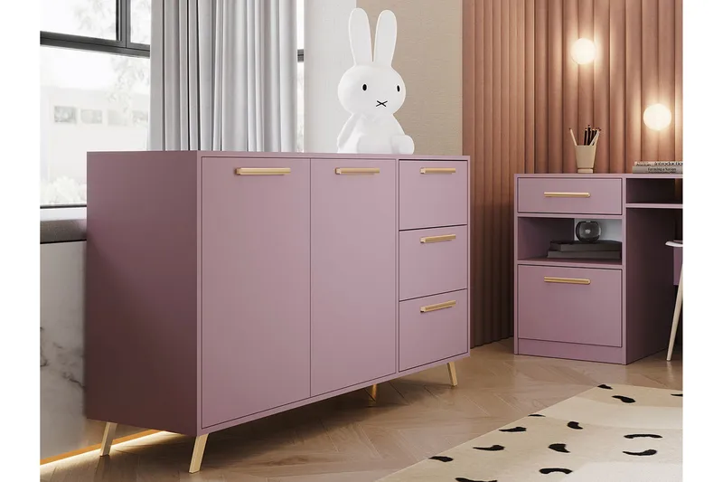 Lipasto Ordino 41x139 cm - Liila/Kulta - Säilytys - Säilytyskalusteet - Lipasto