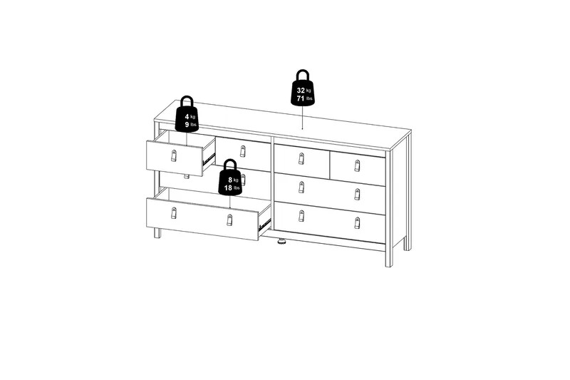 Lipasto Osterholm 38x159 cm - Musta - Säilytys - Säilytyskalusteet - Lipasto