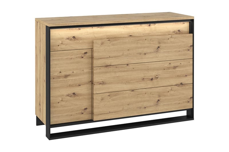 Lipasto Quant 41x130 cm - Tammi/Musta - Säilytys - Säilytyskalusteet - Lipasto