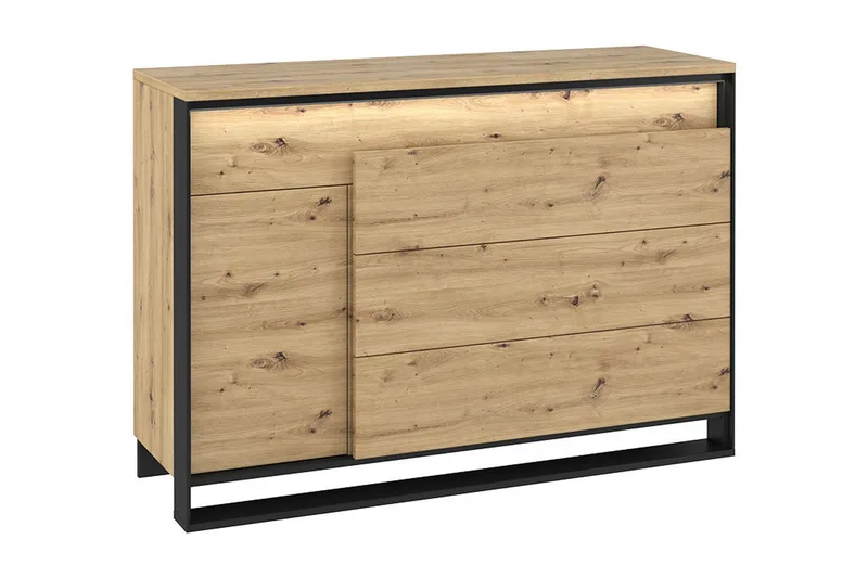 Lipasto Quant 41x130 cm, Tammi/Musta