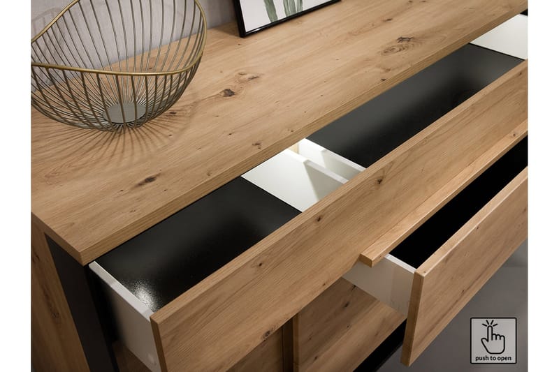 Lipasto Quant 41x130 cm - Tammi/Musta - Säilytys - Säilytyskalusteet - Lipasto