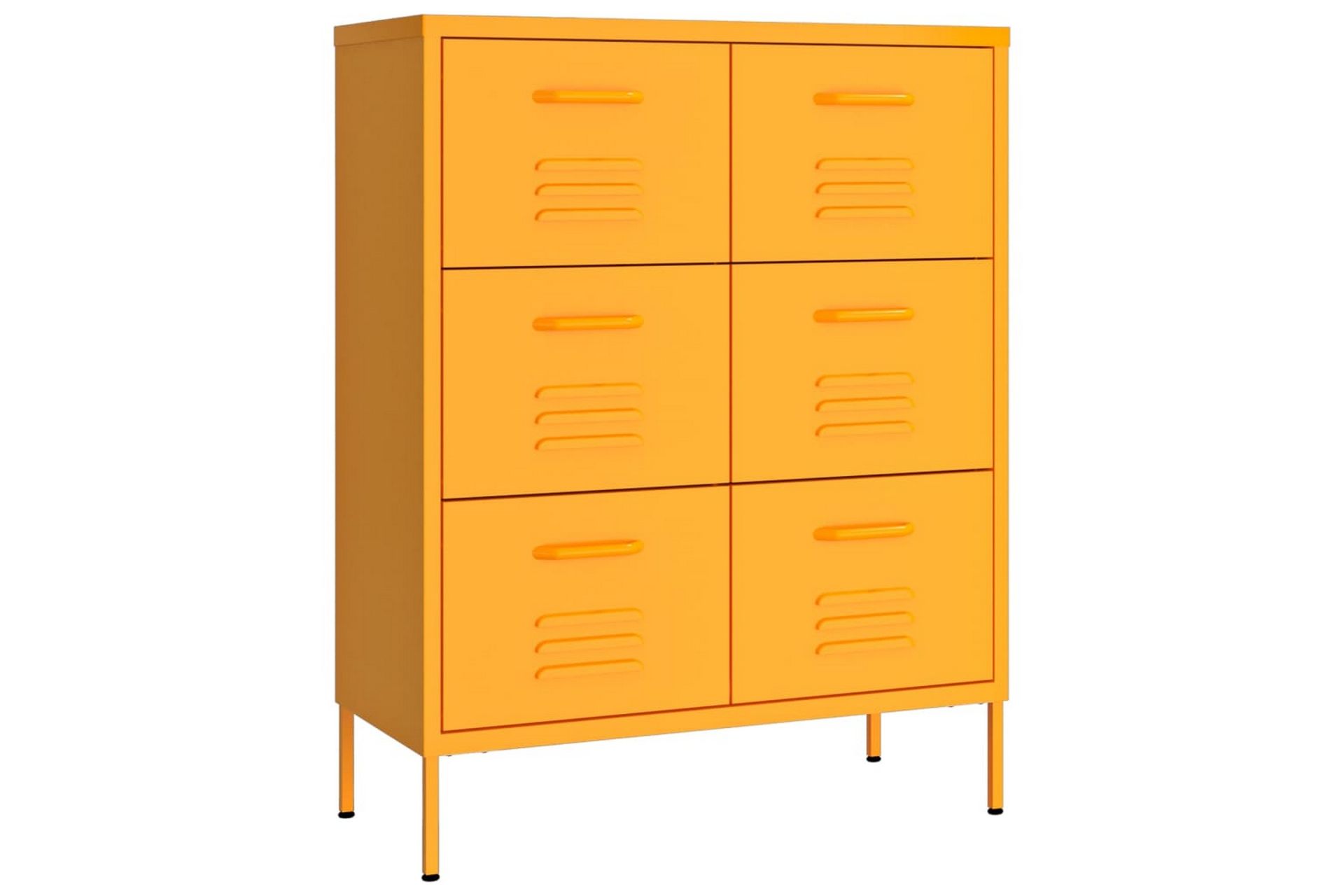 Lipasto sinapinkeltainen 80x35x101,5 cm teräs - Säilytys - Säilytyskalusteet - Lipasto