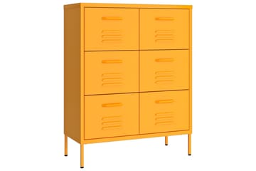 Lipasto sinapinkeltainen 80x35x101,5 cm teräs - Säilytys - Säilytyskalusteet - Lipasto