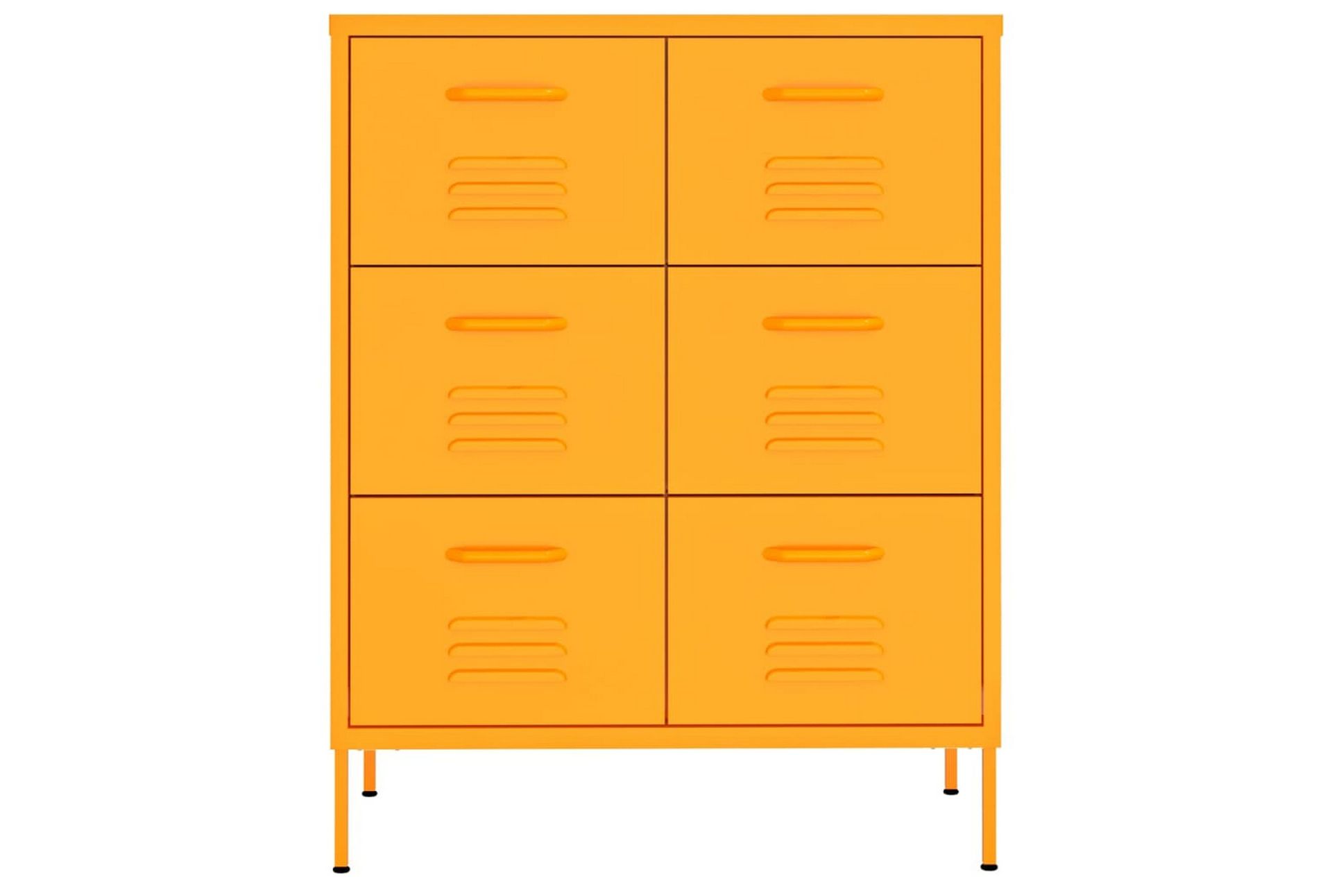 Lipasto sinapinkeltainen 80x35x101,5 cm teräs - Säilytys - Säilytyskalusteet - Lipasto