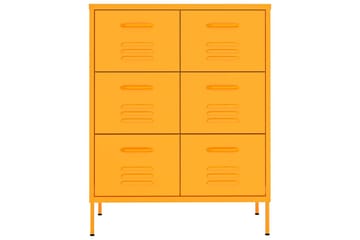 Lipasto sinapinkeltainen 80x35x101,5 cm teräs - Säilytys - Säilytyskalusteet - Lipasto