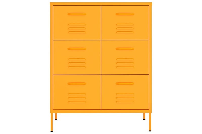 Lipasto sinapinkeltainen 80x35x101,5 cm teräs - Säilytys - Säilytyskalusteet - Lipasto