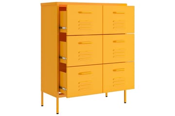 Lipasto sinapinkeltainen 80x35x101,5 cm teräs - Säilytys - Säilytyskalusteet - Lipasto