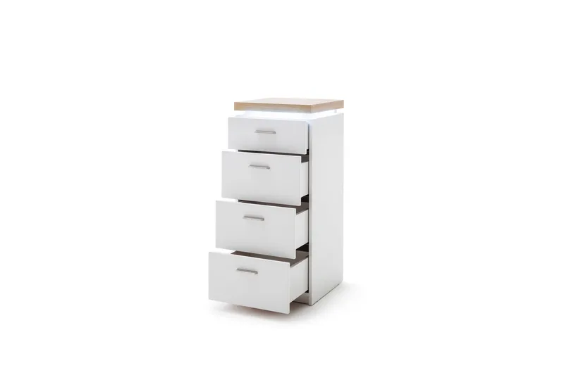 Lipasto Sirbaugh 42 cm - Valkoinen/Tammi - Säilytys - Säilytyskalusteet - Lipasto