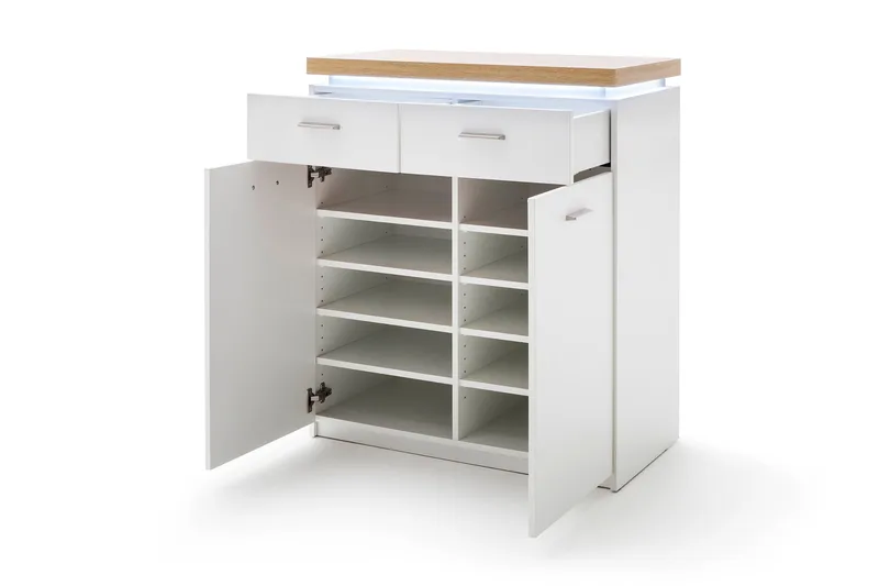 Lipasto Sirbaugh 85 cm - Valkoinen/Tammi - Säilytys - Säilytyskalusteet - Lipasto