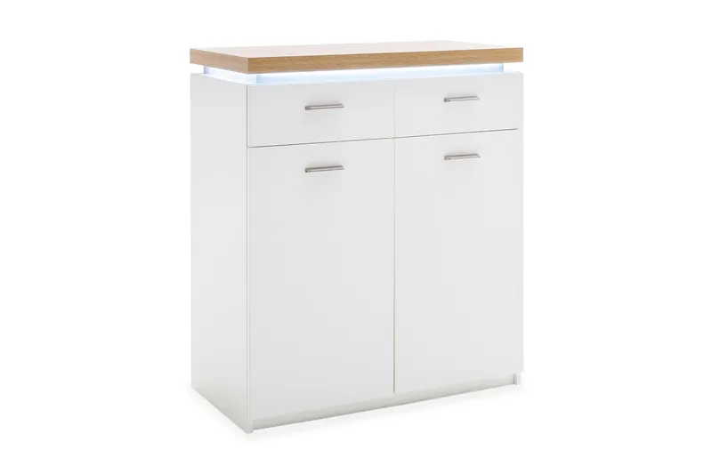 Lipasto Sirbaugh 85 cm, Valkoinen/Tammi