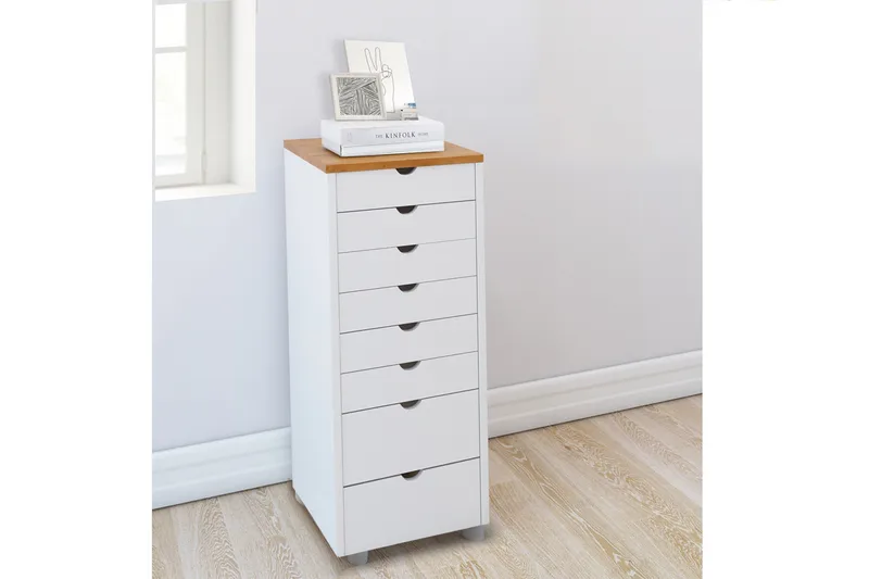 Lipasto Tangen 39x34 cm 8 laatikkoa - Valkoinen - Säilytys - Säilytyskalusteet - Lipasto