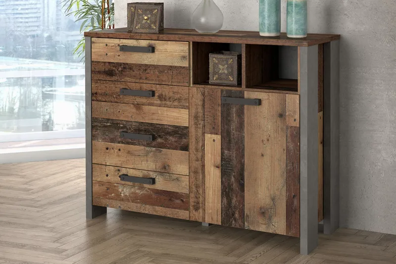 Lipasto Treknow 107 cm - Ruskea/Harmaa - Säilytys - Säilytyskalusteet - Lipasto