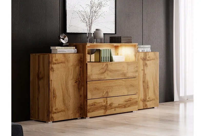 Lipasto Turowo 39x150 cm LED - Luonnonväri - Säilytys - Säilytyskalusteet - Lipasto