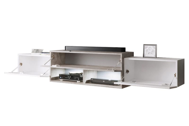 Lipasto Turowo 39x150 cm LED - Valkoinen/Luonnonväri - Säilytys - Säilytyskalusteet - Lipasto