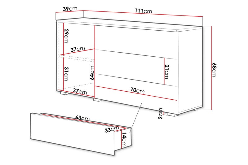 Lipasto - Valkoinen - Säilytys - Säilytyskalusteet - Lipasto