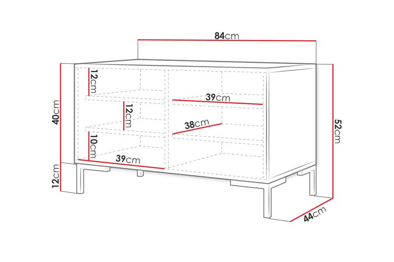 Lipasto - Valkoinen|Kulta - Säilytys - Säilytyskalusteet - Lipasto