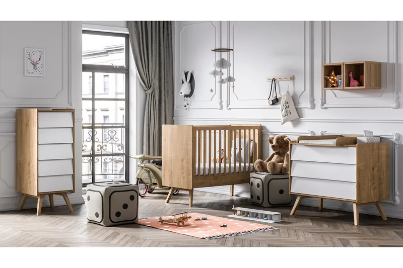 Lipasto Vintage Puu/Luonnonväri/Valkoinen - VOX - Säilytys - Säilytyskalusteet - Lipasto