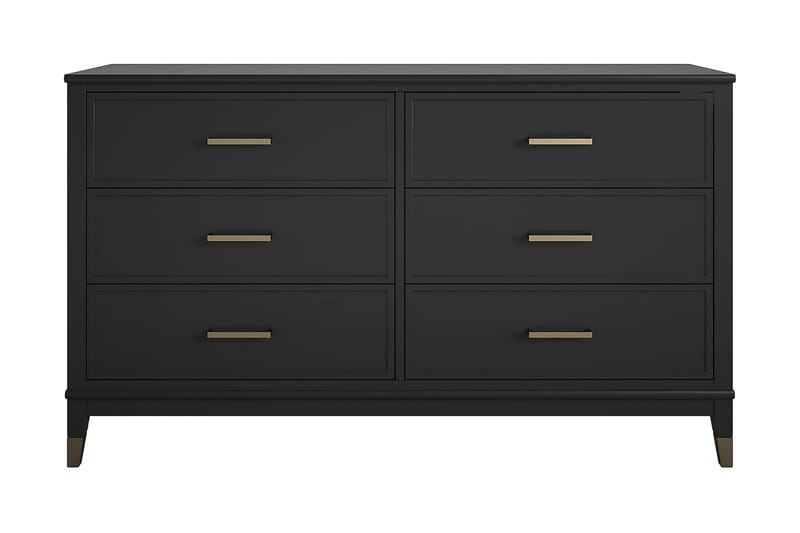 Lipasto Westerleigh 144x41 cm Musta/Kulta - Säilytys - Säilytyskalusteet - Lipasto