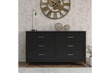 Lipasto Westerleigh 144x41 cm Musta/Kulta - Säilytys - Säilytyskalusteet - Lipasto