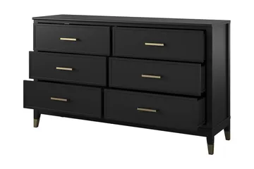Lipasto Westerleigh 144x41 cm Musta/Kulta - Säilytys - Säilytyskalusteet - Lipasto