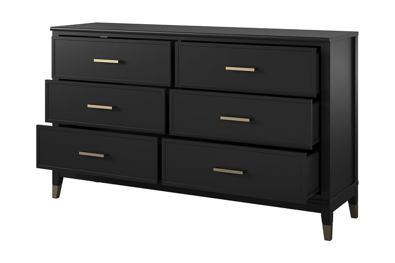Lipasto Westerleigh 144x41 cm Musta/Kulta - Säilytys - Säilytyskalusteet - Lipasto