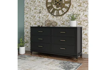 Lipasto Westerleigh 144x41 cm Musta/Kulta - Säilytys - Säilytyskalusteet - Lipasto
