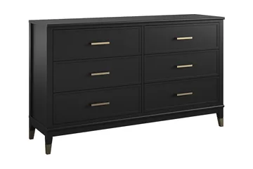 Lipasto Westerleigh 144x41 cm Musta/Kulta - Säilytys - Säilytyskalusteet - Lipasto
