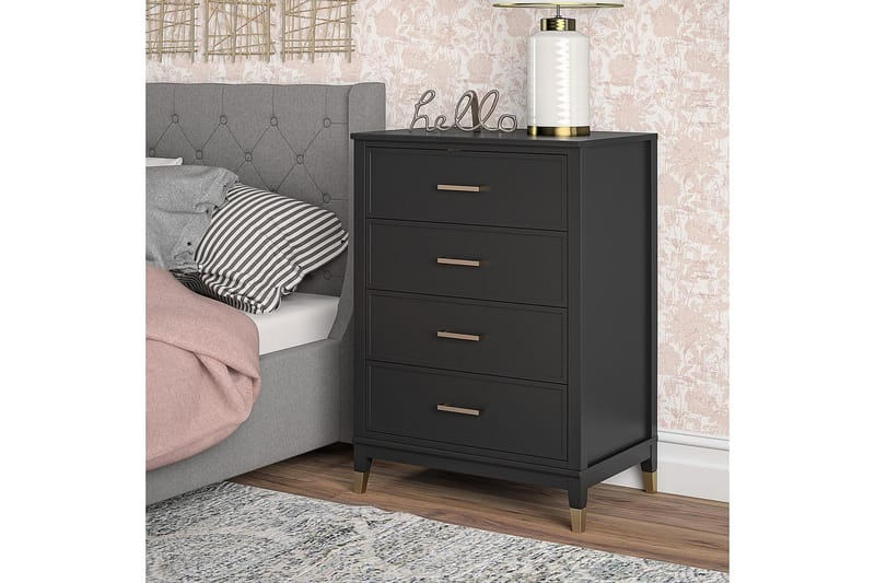 Lipasto Westerleigh 76x50 cm Musta/Kulta - CosmoLiving - Säilytys - Säilytyskalusteet - Lipasto