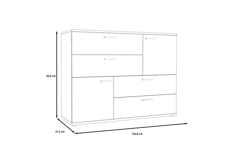 Lipasto Willingham 125 cm - Ruskea/Valkoinen - Säilytys - Säilytyskalusteet - Lipasto