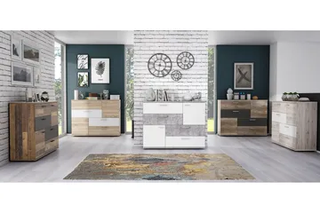 Lipasto Willingham 125 cm - Valkoinen/Harmaa - Säilytys - Säilytyskalusteet - Lipasto