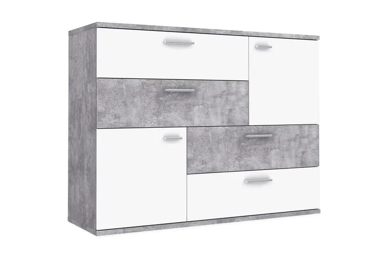 Lipasto Willingham 125 cm, Valkoinen/Harmaa